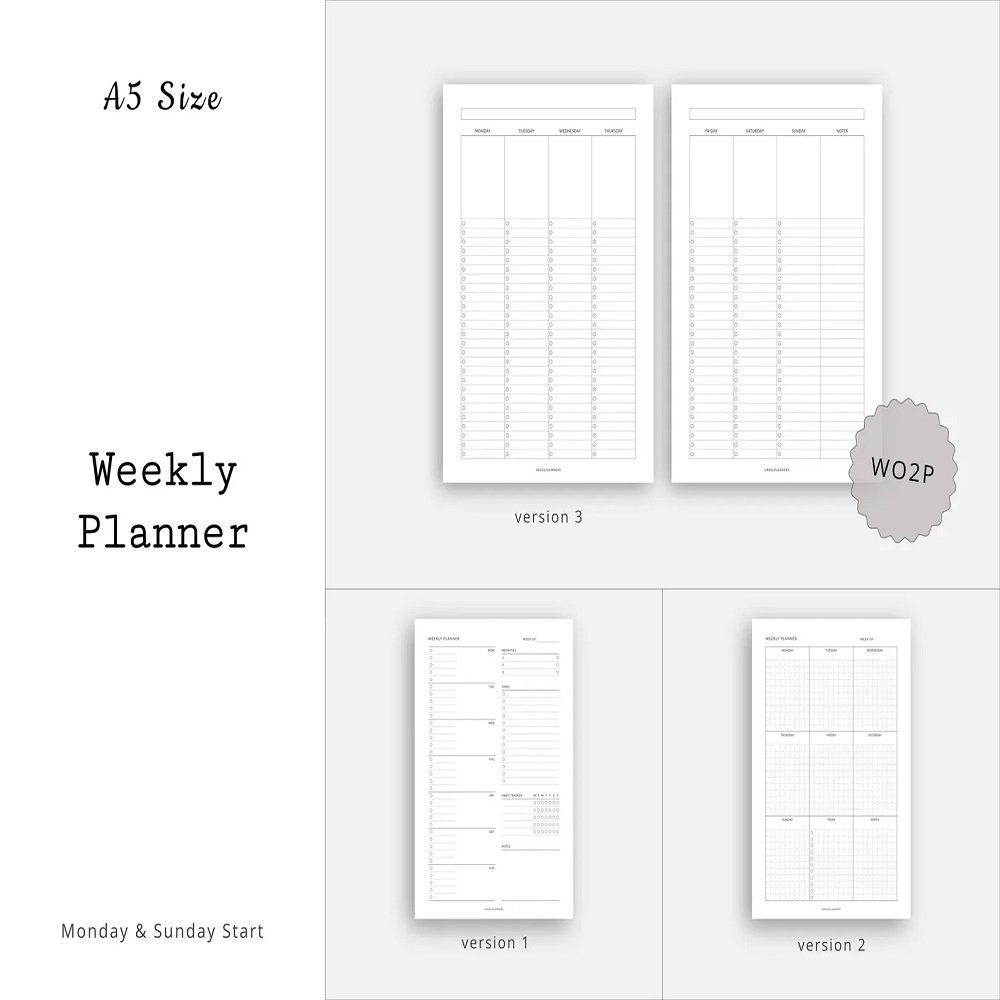 Planner Inserts A5