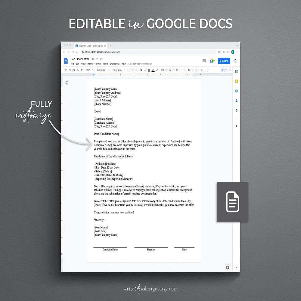Template Job Offer Letter