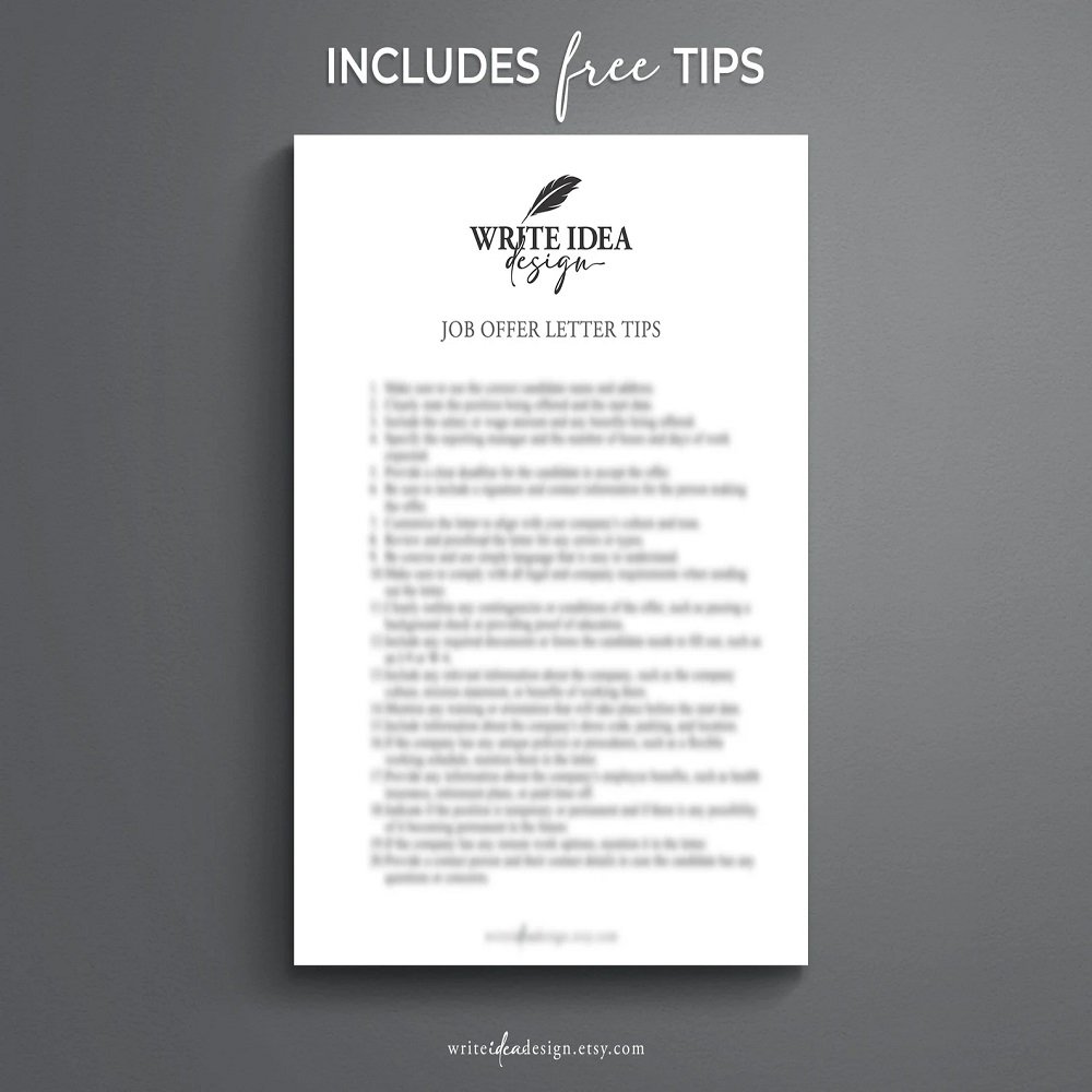 Template Job Offer Letter