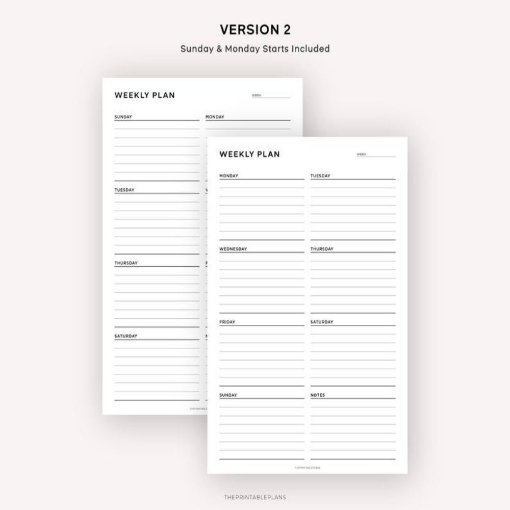1 Week Calendar Printable