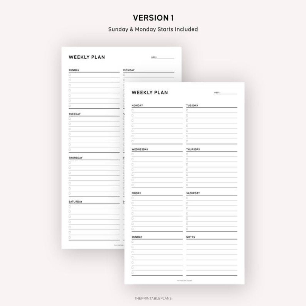 Print Weekly Calendar