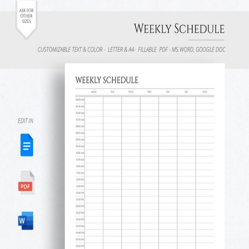 Weekly Schedule Templates