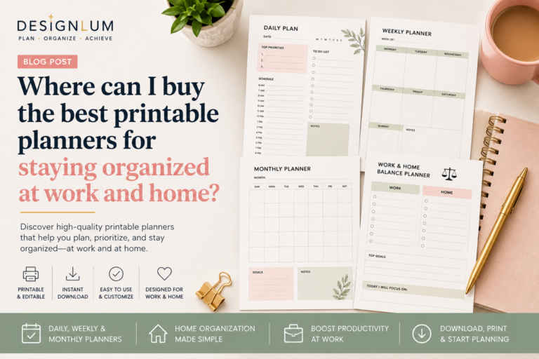Where can I Buy the best Printable Planners for staying organized at work and home?